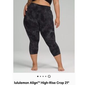 NWT lululemon align HR crop 21” diamond dye pitch grey graphite grey